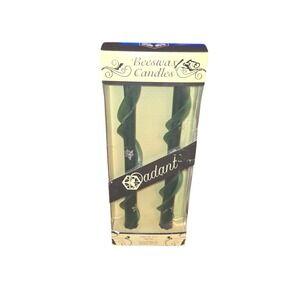 Dadant Beeswax Candles 12" Double Spiral Snowflake Forest Green 2 Pack 997014SF